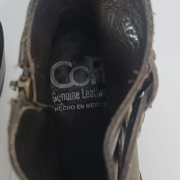 Cofi Camo Military Print Leather Women's Ankle Boots - Picture 10 of 12